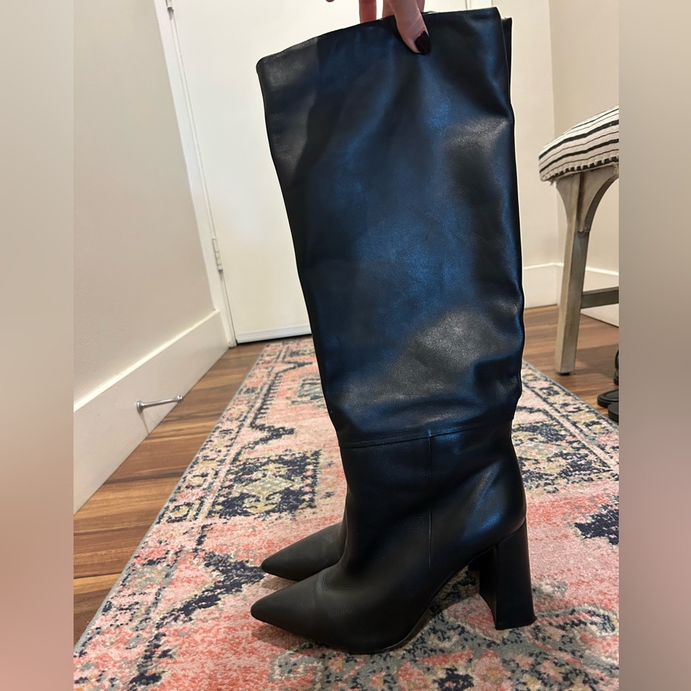 Steve Madden Handles black Knee-High Pointed Toe Block Heel Boots - Women's